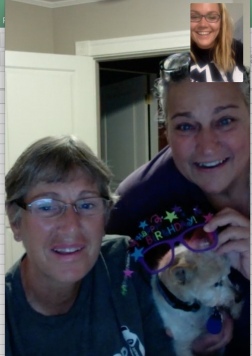 FaceTiming with Auntie Anne, Gen, and Minnie